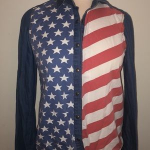 Forever 21 American Flag Button Down